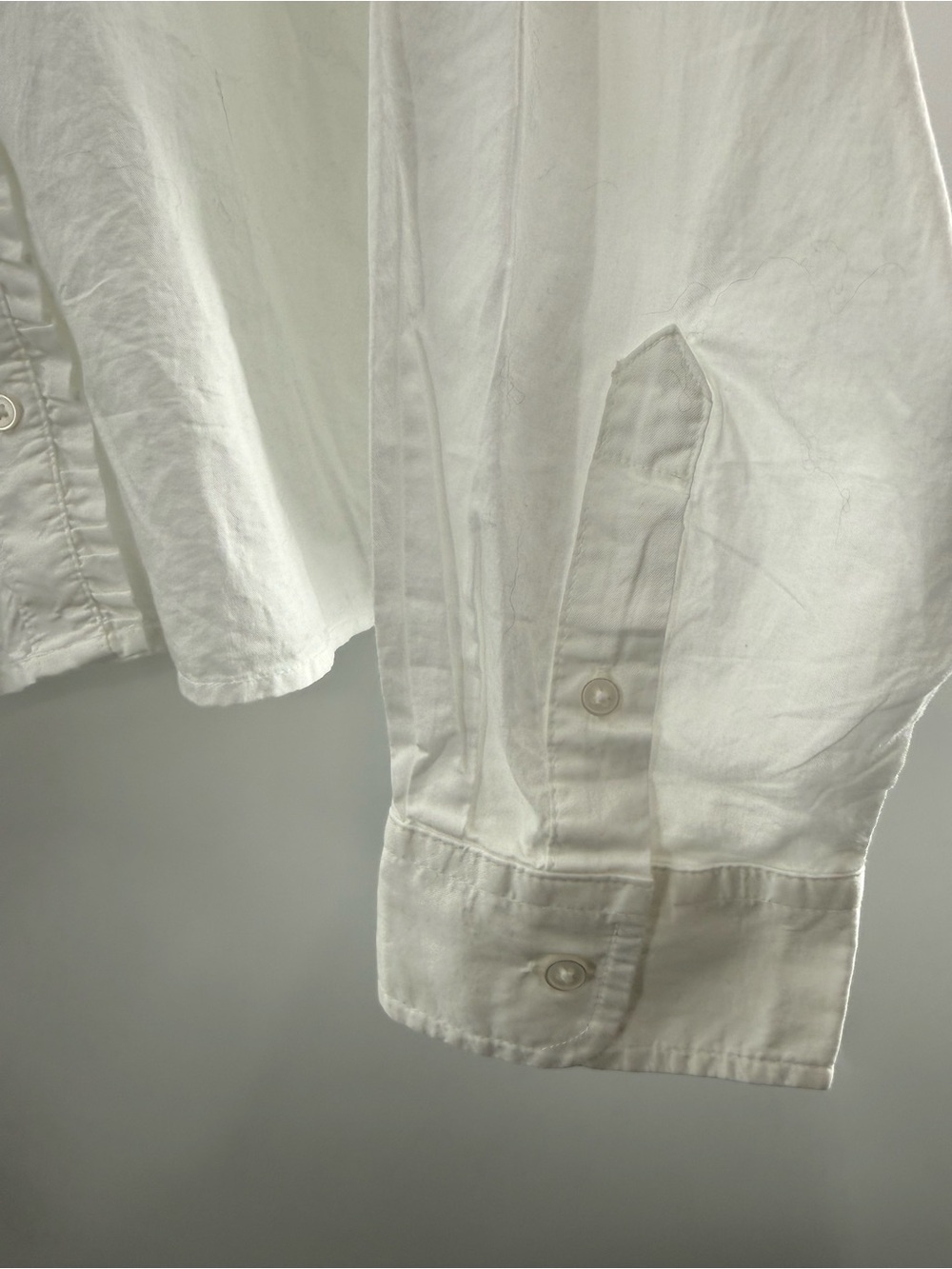 NWT Old Navy Cropped Boxy White Ruffle Button Down Office Meanswear Shirt XL - Picture 6 of 12